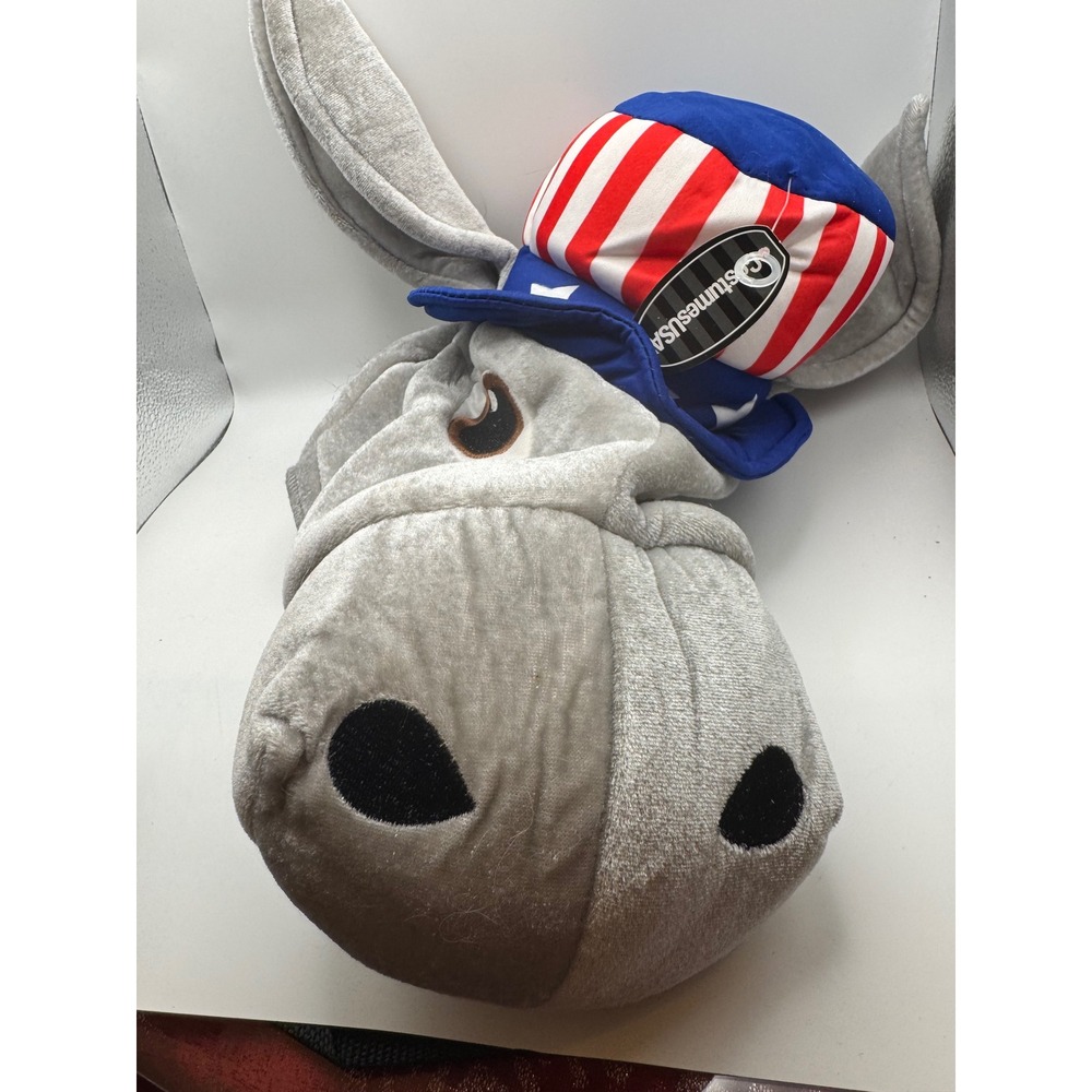 CostumesUSA Donkey Patriotic Uncle Sam Hat‎ Plush Costume Head Mask